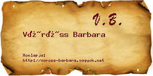 Vöröss Barbara névjegykártya