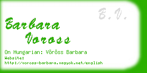 barbara voross business card