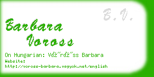 barbara voross business card